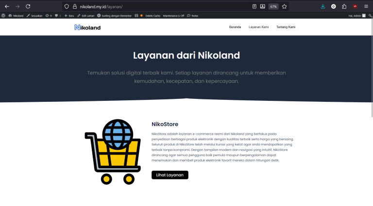 gambar dokumentasi halaman layanan kami nikoland