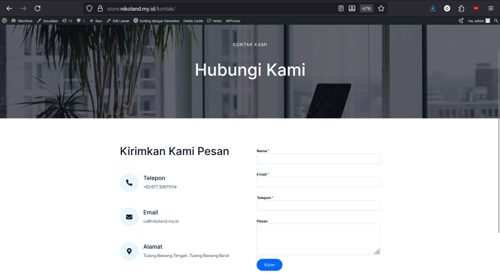 gambar dokumentasi halaman kontak