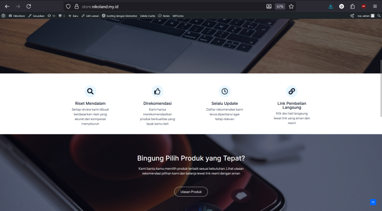gambar dokumentasi beranda part 2 nikostore