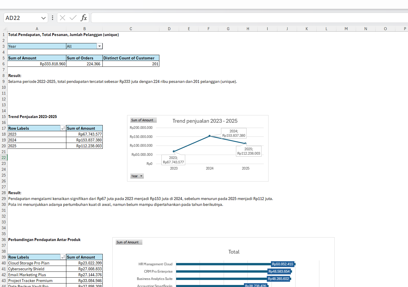 preview dokumentasi portofolio data analisi for software distributor